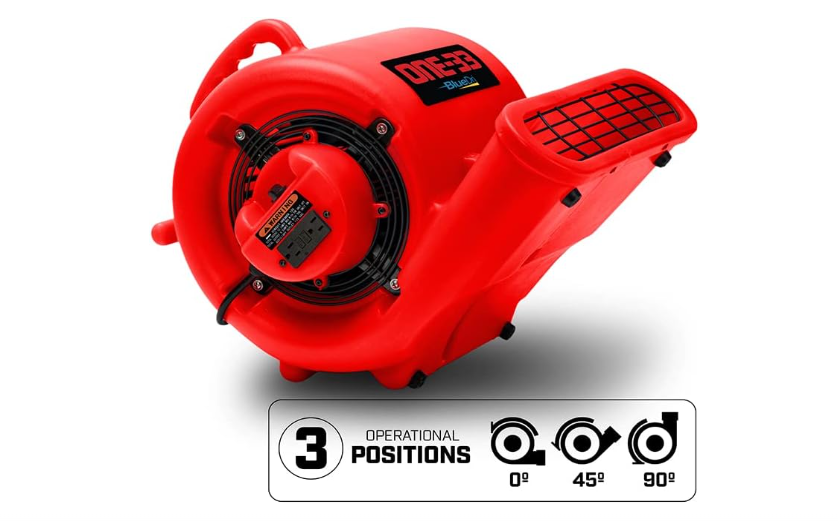 BlueDri One-33 Air Mover,1/3 HP 2900 CFM Industrial Water Damage Flood Restoration Carpet and Floor Drying Blower Fan 